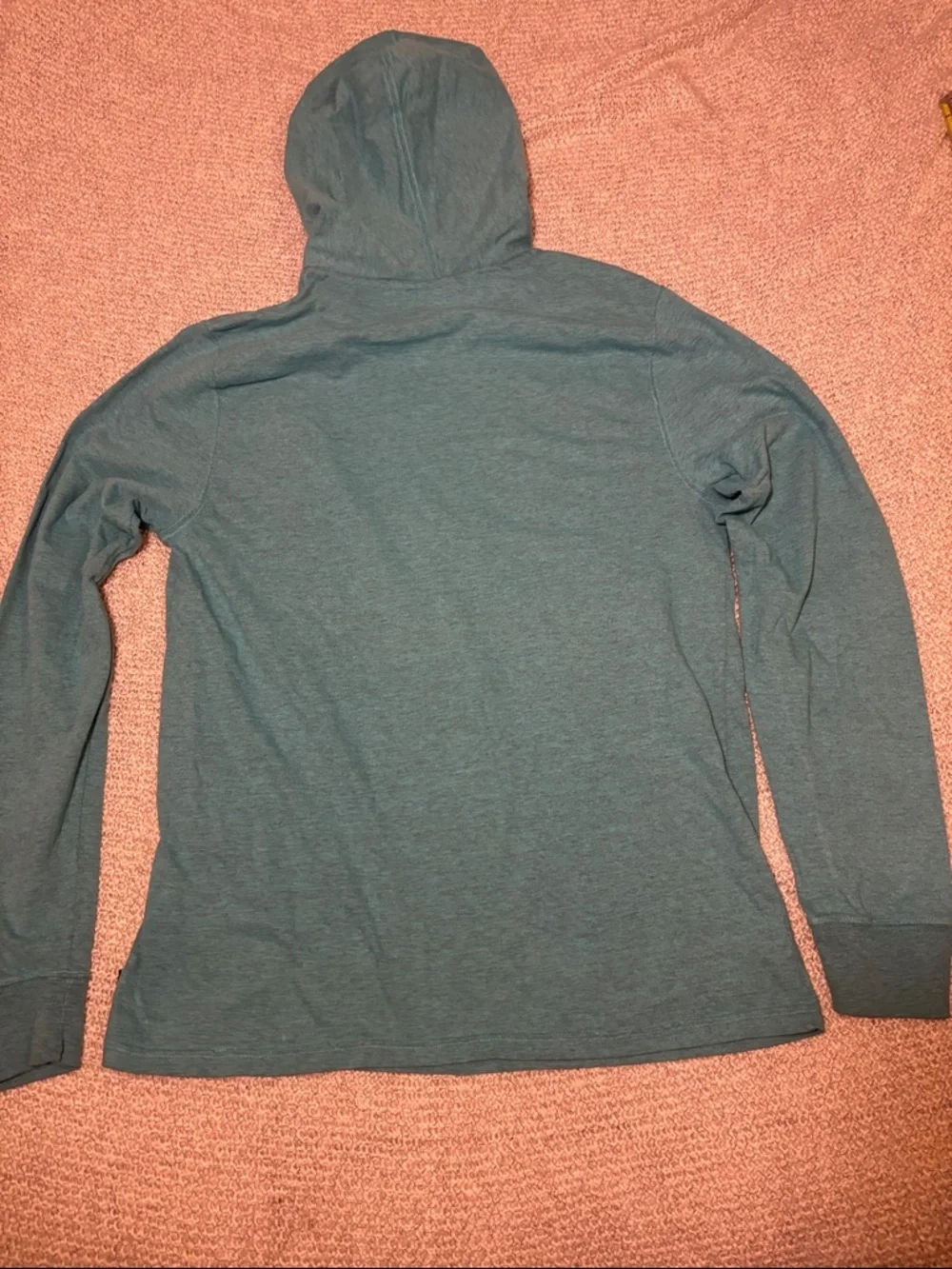 Champion Men's Hooded Pullover Sweatshirt - Teal with Orange Logo